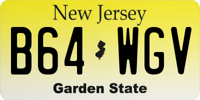 NJ license plate B64WGV