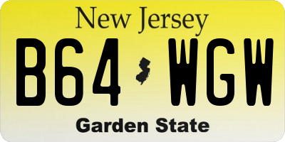 NJ license plate B64WGW