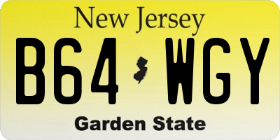 NJ license plate B64WGY