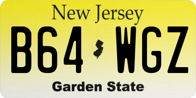 NJ license plate B64WGZ