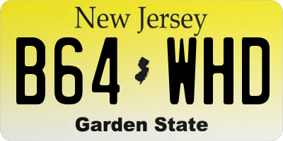 NJ license plate B64WHD