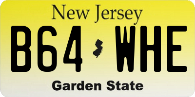 NJ license plate B64WHE