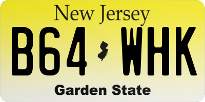 NJ license plate B64WHK