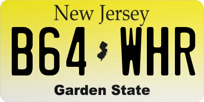 NJ license plate B64WHR