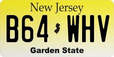 NJ license plate B64WHV
