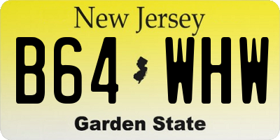 NJ license plate B64WHW