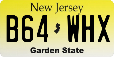 NJ license plate B64WHX