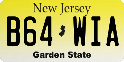 NJ license plate B64WIA
