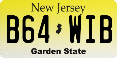 NJ license plate B64WIB