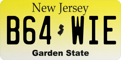 NJ license plate B64WIE
