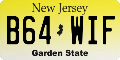 NJ license plate B64WIF