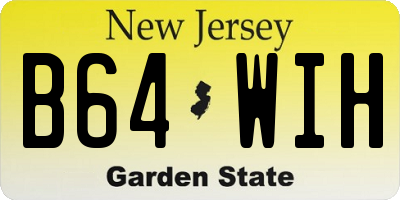 NJ license plate B64WIH