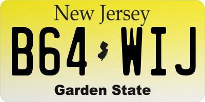 NJ license plate B64WIJ