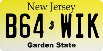 NJ license plate B64WIK