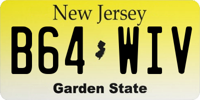 NJ license plate B64WIV