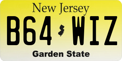NJ license plate B64WIZ