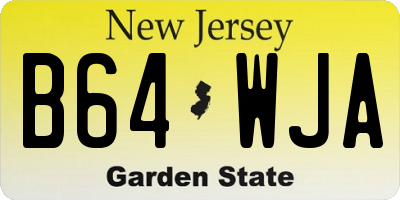 NJ license plate B64WJA