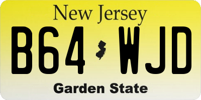 NJ license plate B64WJD