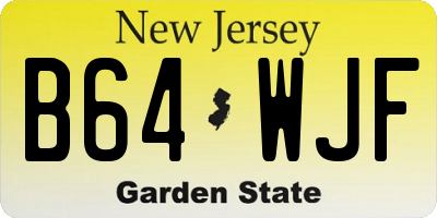 NJ license plate B64WJF