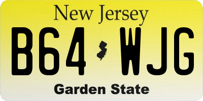 NJ license plate B64WJG