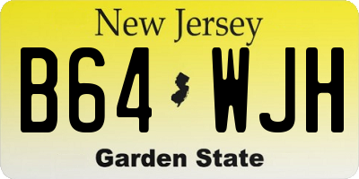 NJ license plate B64WJH
