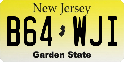 NJ license plate B64WJI