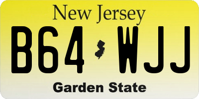 NJ license plate B64WJJ
