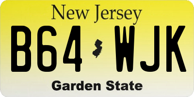 NJ license plate B64WJK