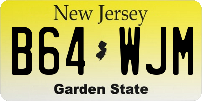 NJ license plate B64WJM