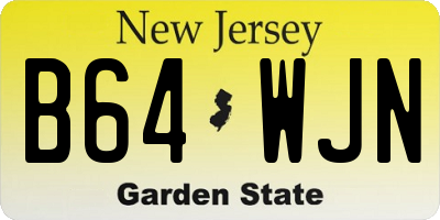 NJ license plate B64WJN