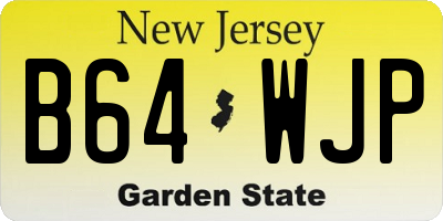 NJ license plate B64WJP