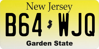 NJ license plate B64WJQ