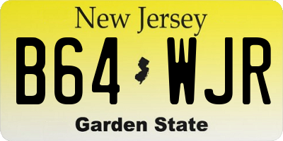 NJ license plate B64WJR