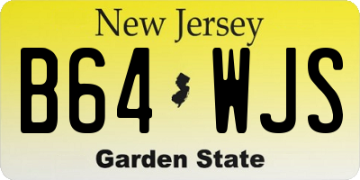 NJ license plate B64WJS