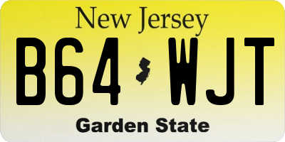 NJ license plate B64WJT