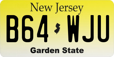 NJ license plate B64WJU