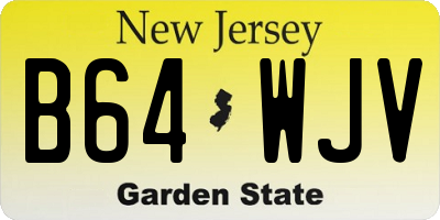 NJ license plate B64WJV