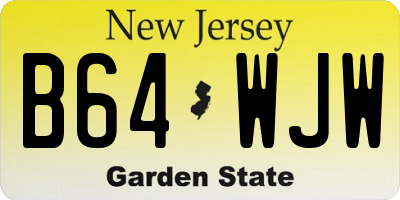 NJ license plate B64WJW