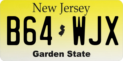NJ license plate B64WJX