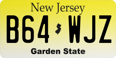 NJ license plate B64WJZ
