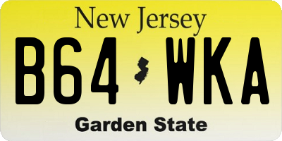 NJ license plate B64WKA