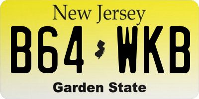 NJ license plate B64WKB