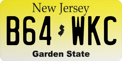 NJ license plate B64WKC