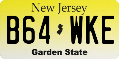 NJ license plate B64WKE
