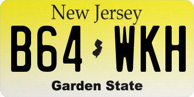 NJ license plate B64WKH