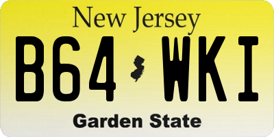NJ license plate B64WKI