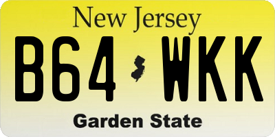 NJ license plate B64WKK