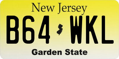 NJ license plate B64WKL