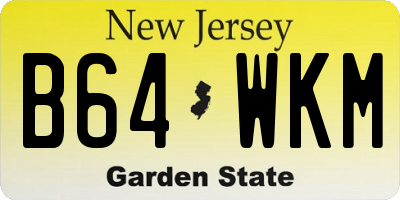 NJ license plate B64WKM