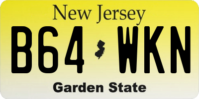 NJ license plate B64WKN